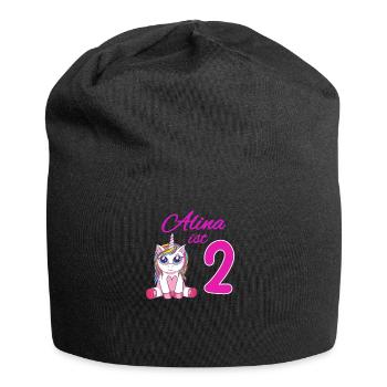 Kindergeburtstag 2 Jahre Mädchen Name Alina - Jersey-Beanie - Schwarz - Vorne
