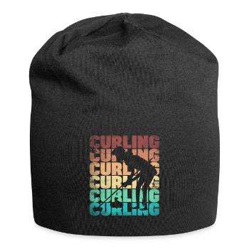 Curling Player Silhouette for a Curler - Jersey Beanie - black - Front
