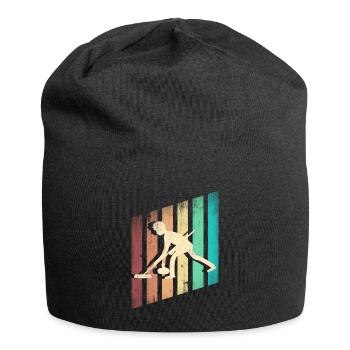 Curling Player Silhouette Curling Sport for a - Jersey Beanie - black - Front