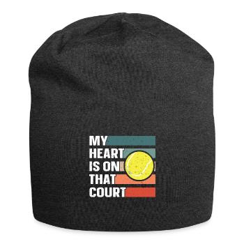 Tennis Dad Mom Mutter Vater Tennisspieler - Jersey-Beanie - Anthrazit - Vorne