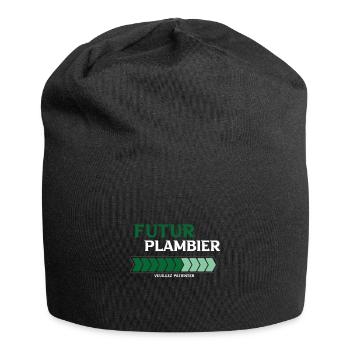 futur plombier - Bonnet en jersey - noir - Devant