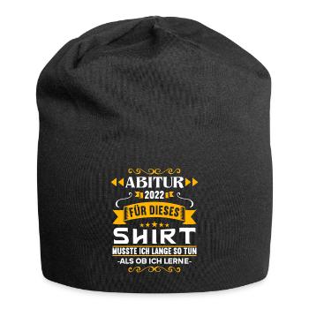 Abitur Gymnasium Damen und Herren Abi 2022 - Jersey-Beanie - Schwarz - Vorne