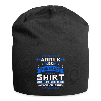 Abitur Gymnasium Damen und Herren Abi 2022 - Jersey-Beanie - Schwarz - Vorne