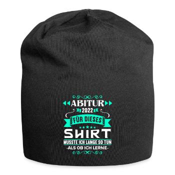 Abitur Gymnasium Damen und Herren Abi 2022 - Jersey-Beanie - Schwarz - Vorne