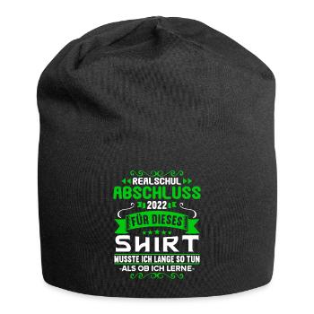 Realschule bestanden Realschulabschluss 2022 - Jersey-Beanie - Schwarz - Vorne