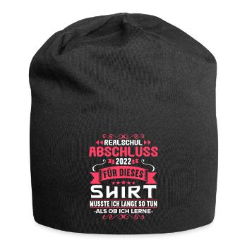 Realschule bestanden Realschulabschluss 2022 - Jersey-Beanie - Schwarz - Vorne