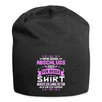Realschule bestanden Realschulabschluss 2022 - Jersey-Beanie - Schwarz - Vorne