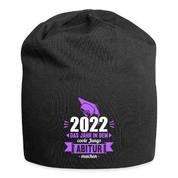Abitur Gymnasium Damen und Herren Abi 2022 - Jersey-Beanie - Schwarz - Vorne