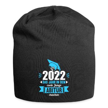Abitur Gymnasium Damen und Herren Abi 2022 - Jersey-Beanie - Schwarz - Vorne