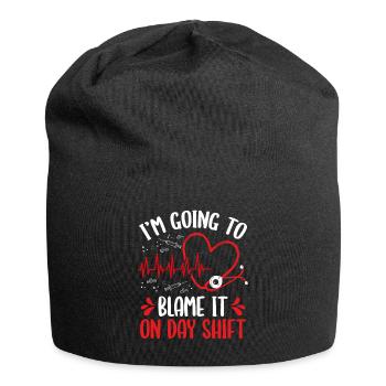 Infirmière de nuit Blâmer sur l’équipe de jour pendant la nuit - Bonnet en jersey - noir - Devant