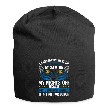 Humour Night Shift POlice Officier Drôle Policier - Bonnet en jersey - noir - Devant