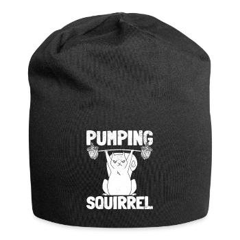 Pumping Squirrel Powerlifting Squirrel - Jersey Beanie - black - Front