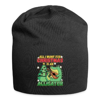 Christmas Design for a Xmas Alligator Lover - Jersey Beanie - black - Front