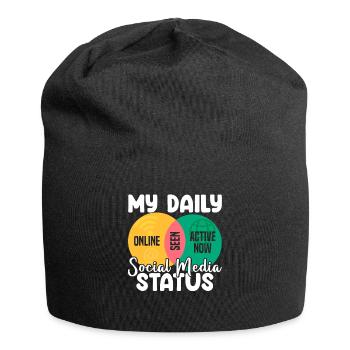 My Daily Social Media Status Venn Diagram Shirt - Jersey Beanie - black - Front