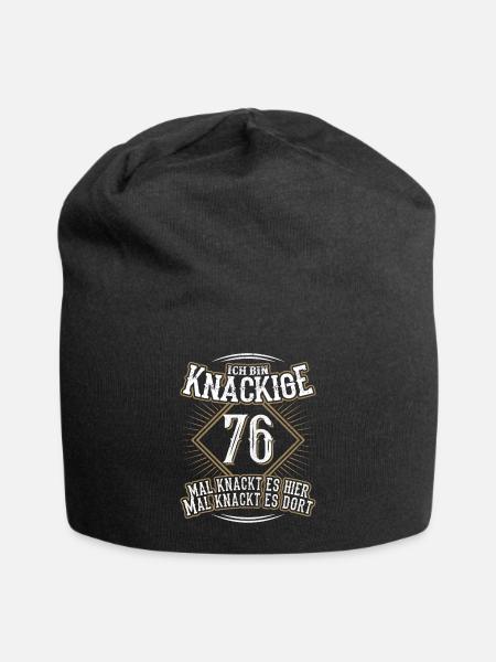 76. Geburtstag Lustig Geschenk - Jersey-Beanie - Schwarz
