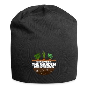 Gardener saying what happens in the garden - Jersey Beanie - black - Front