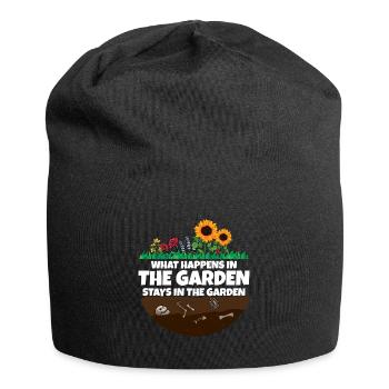 Gardener saying what happens in the garden - Jersey Beanie - black - Front