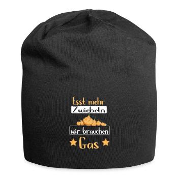 Esst mehr Zwiebeln - Gasknappheit Gas Pupsen - Jersey-Beanie - Schwarz - Vorne