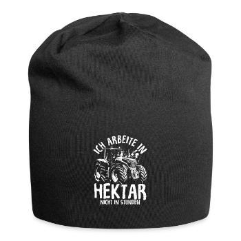 Hektar Bauer Traktor Landwirt Landwirtschaft Agrar - Jersey-Beanie - Schwarz - Vorne