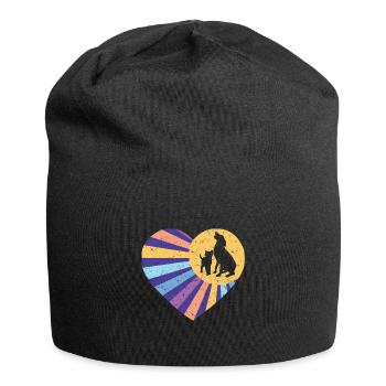 Hund & Katze Herz Baby Hund Welpe Hunde Tierherz - Jersey-Beanie - Schwarz - Vorne
