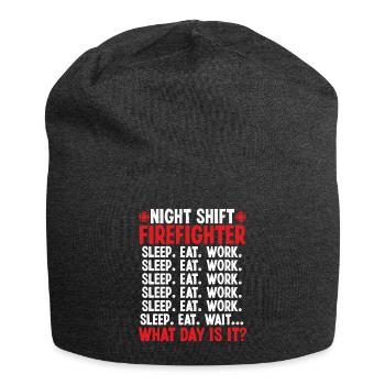 Pompier de nuit Quel jour est-ce pompier - Bonnet en jersey - charbon - Devant
