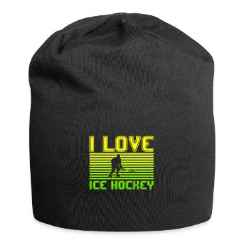 I love ice hockey - Jersey-Beanie - Schwarz - Vorne