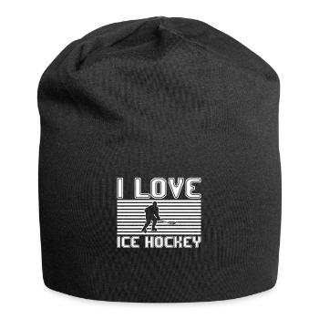 I love ice hockey - Jersey-Beanie - Schwarz - Vorne