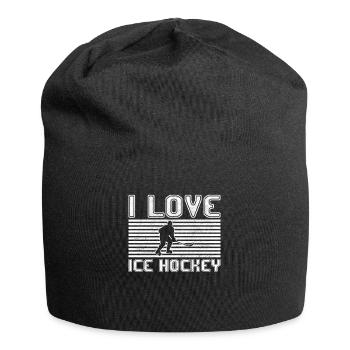 I love ice hockey - Jersey-Beanie - Schwarz - Vorne