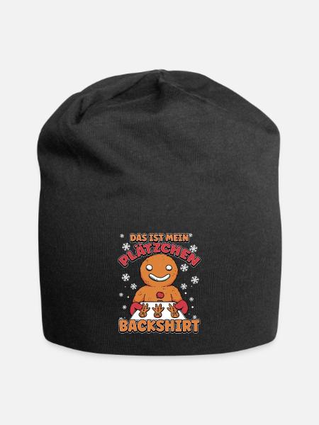 Weihnachts Plätzchen Design Xmas Backen Outfit - Jersey-Beanie - Schwarz