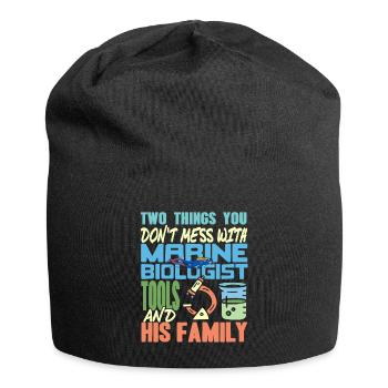 Two Things You Don't Mess With Marine Biologist - Jersey-Beanie - Schwarz - Vorne