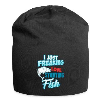 I Just Freaking Love Studying Fish T-Shirt Present - Jersey Beanie - black - Front