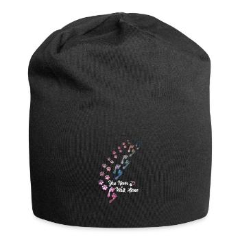 Vous ne marchez jamais seul Chien Amoureux des chiens Gassi - Bonnet en jersey - noir - Devant