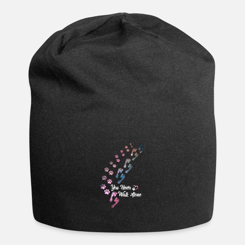 You Never Walk Alone Hunde Hundeliebhaber Gassi - Jersey-Beanie - Schwarz