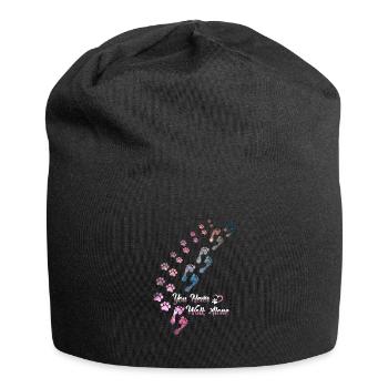 You Never Walk Alone Hunde Hundeliebhaber Gassi - Jersey-Beanie - Schwarz - Vorne