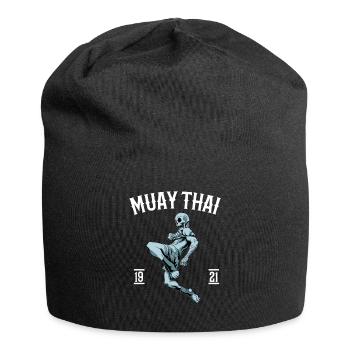Muay Thai - Skelett-Thai-Boxen - Jersey-Beanie - Schwarz - Vorne