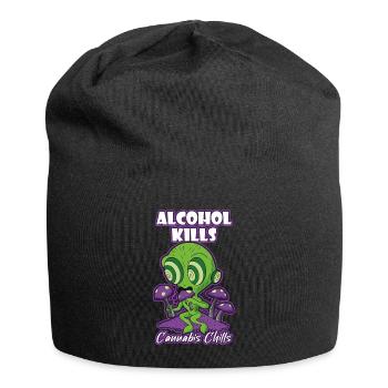 L’alcool tue les frissons du cannabis Fumer de l’herbe Pothead - Bonnet en jersey - noir - Devant