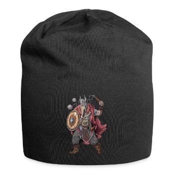 Nordischer Wikingerkrieger - Jersey-Beanie - Schwarz - Vorne