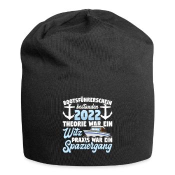 Bootsführerschein bestanden 2022 Kapitän Sportboot - Jersey-Beanie - Schwarz - Vorne