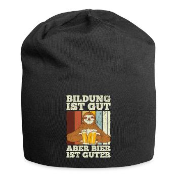 Bildung Ist Gut Aber Bier Ist Guter Biertrinker Fa - Jersey-Beanie - Schwarz - Vorne