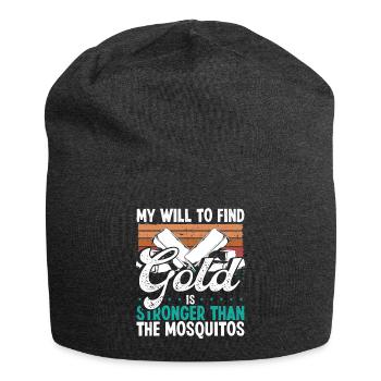 Gold Panner Will to find Gold Prospector Mosquitos - Jersey Beanie - charcoal grey - Front