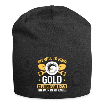 Panner Knee Pain Prospector Miner Gold Digging - Jersey Beanie - charcoal grey - Front