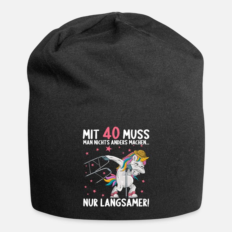 Mit 40 nichts anders nur langsamer 40 Geburtstag - Jersey-Beanie - Schwarz