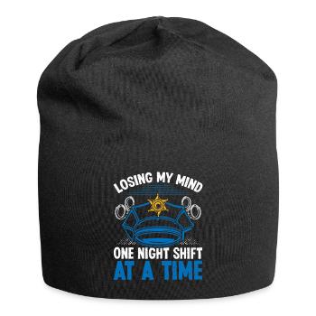 Night Shift Police Officer my Mind Policeman - Jersey-Beanie - Schwarz - Vorne