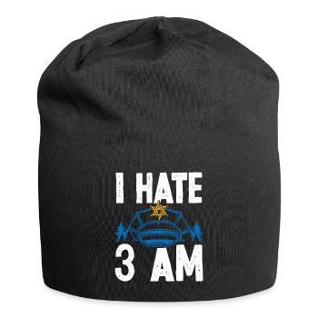 Night Shift Police Officer I hate 3 am Policeman - Jersey-Beanie - Schwarz - Vorne