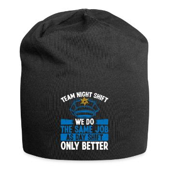 Night Shift Police Officer Police Hat Policeman - Jersey-Beanie - Schwarz - Vorne