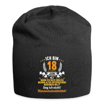 Ich bin 18 Jahre alt 18 Geburtstag - Jersey-Beanie - Schwarz - Vorne