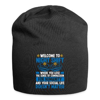 Night Shift Policeman Police Hat Police Officer - Jersey-Beanie - Schwarz - Vorne