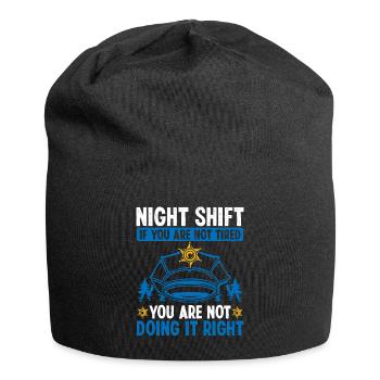 Night Shift Policeman Police Car Police Officer - Jersey-Beanie - Schwarz - Vorne