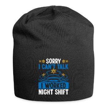 Night Shift Policeman I cant talk Police OfficerNi - Jersey-Beanie - Schwarz - Vorne