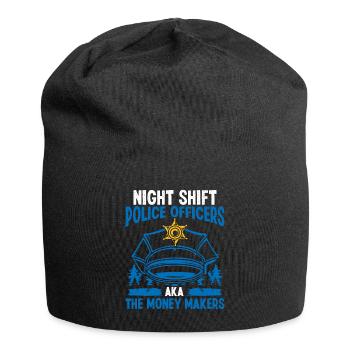 Night Shift Policeman Money Maker Police Officer - Jersey Beanie - black - Front